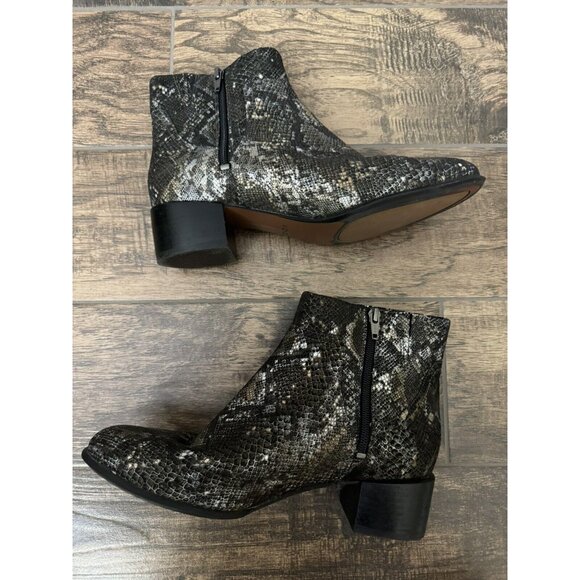 Vionic Size 9 Kamryn Boa Metallic Snake Nebuck Ankle Boots Booties Comfort Shoe‎ - Picture 7 of 15